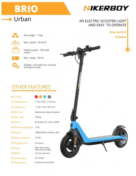 Brio 350 Watt leichter E-Scooter – Bild 10