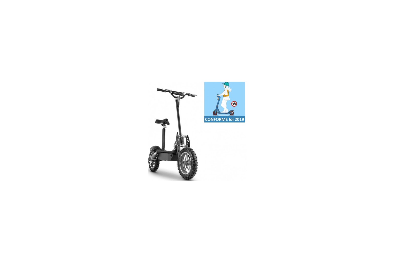 E-Scooter Cross mit Sitz, geländegängig, 1000 Watt, Lithium-Akku