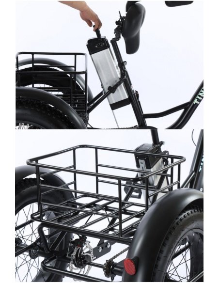 Elektro-Dreirad Fatbike Cross mit 2 Sitzplätzen für Menschen mit eingeschränkter Mobilität, 500 Watt – Bild 13