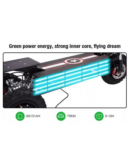 E-Scooter FALCON mit 3 Rädern, 5600 Watt, 3 Motoren, 60V 31Ah – Bild 15