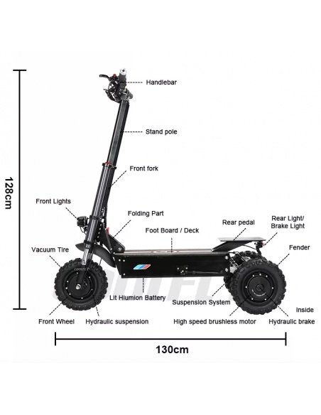 E-Scooter FALCON mit 3 Rädern, 5600 Watt, 3 Motoren, 60V 31Ah – Bild 24
