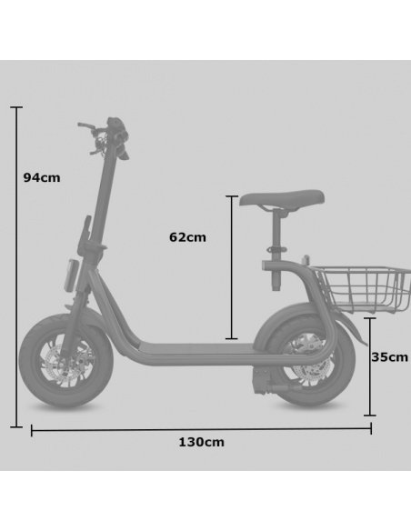 Elektro-Scooter Piccolo mit Korb, 350 Watt, klappbar – Bild 5