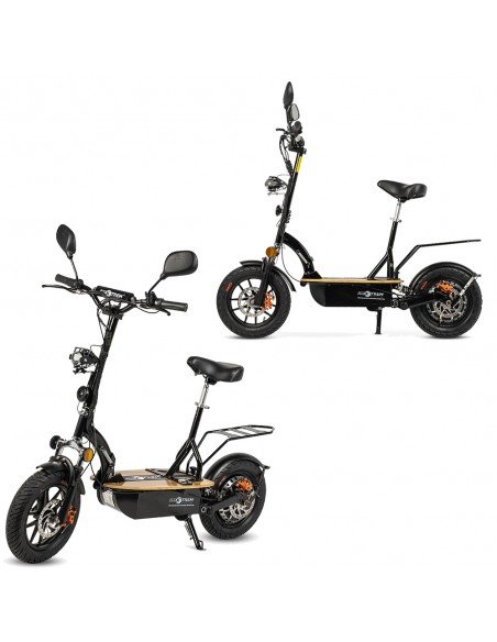 E-Scooter Renton 1200 Watt mit Lithium-Akku, Sitz und Halterung für Gepäckkorb – Bild 2