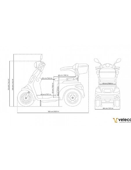 Veleco FASTER 1000 Watt mit komfortablem Sitz und Rückenlehne – Bild 6